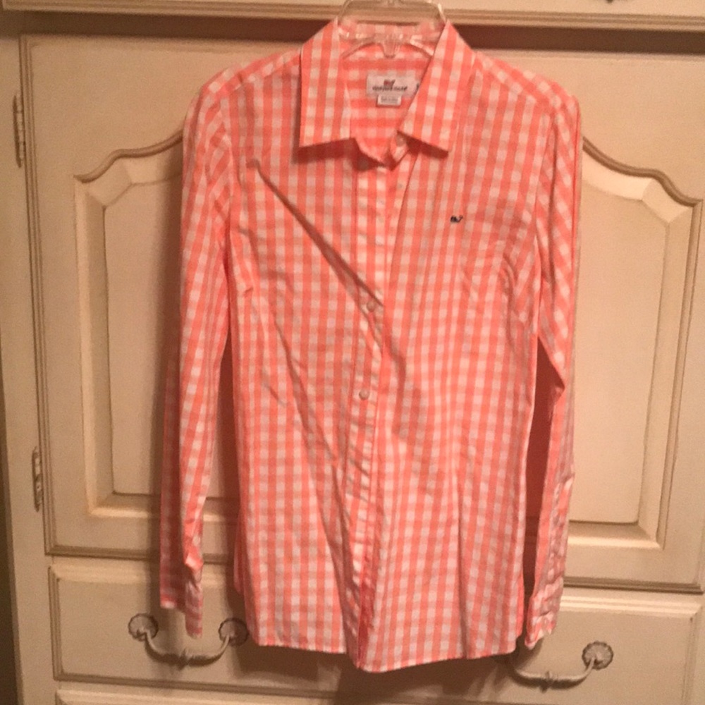 Vineyard Vines Gingham pink shirt